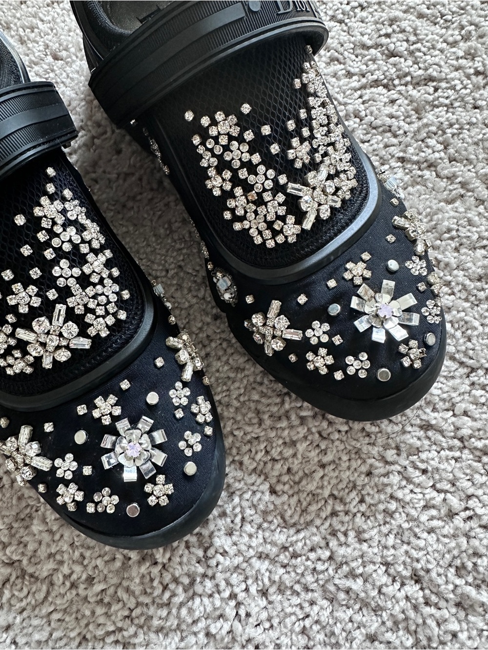 Dior Black Crystal-Embellished Sneakers - Picture 2 of 6